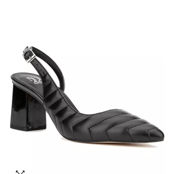 New York & Company Shoes - New York&Co,Elegant Black Quilted Women's Slingback Heels, Size 9